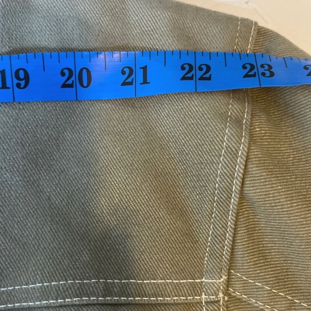 Vintage Barn Chore Jacket Cotton Twill Leather Collar Plaid Lined Moon & Sun‎ XL